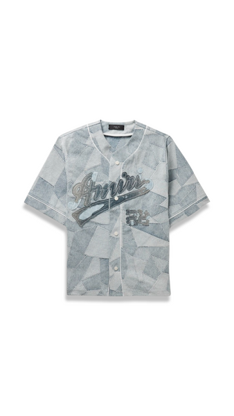 AMIRI DENIM BASEBALL LOGO JERSEY